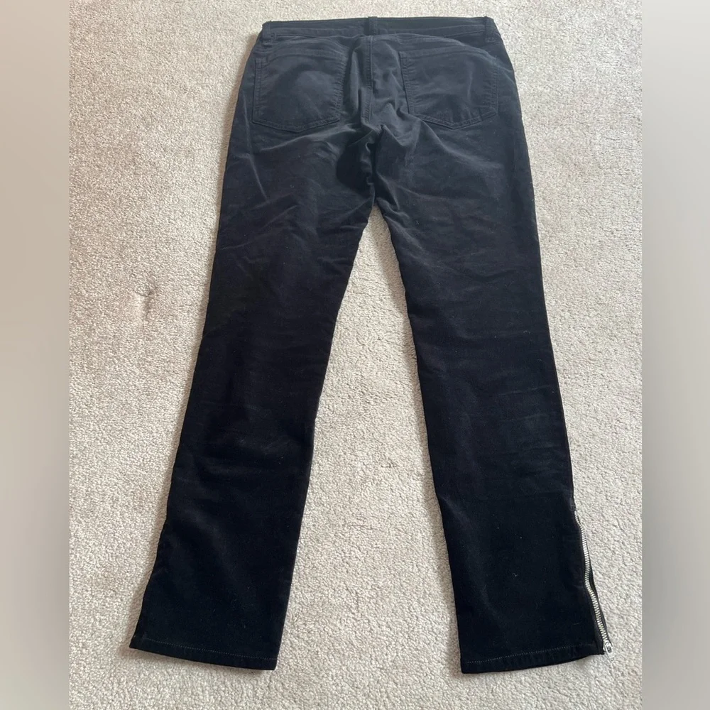 Ramy Brook Black Velvet Velveteen Ankle Zip Kate Pants Sz. 29 - Picture 5 of 7